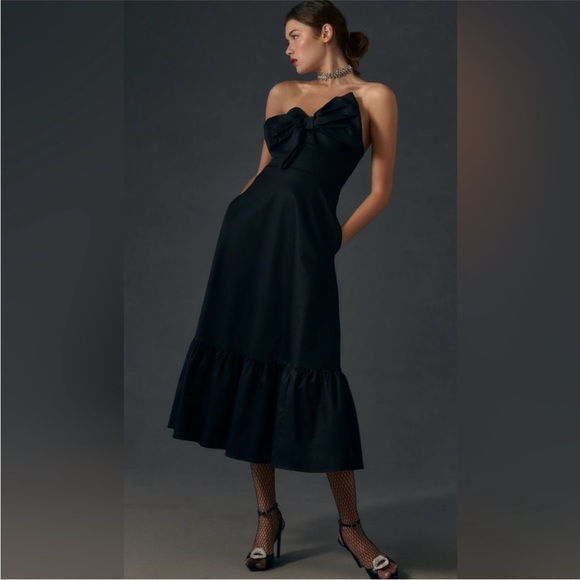 anthropologie bow tie maxi dress